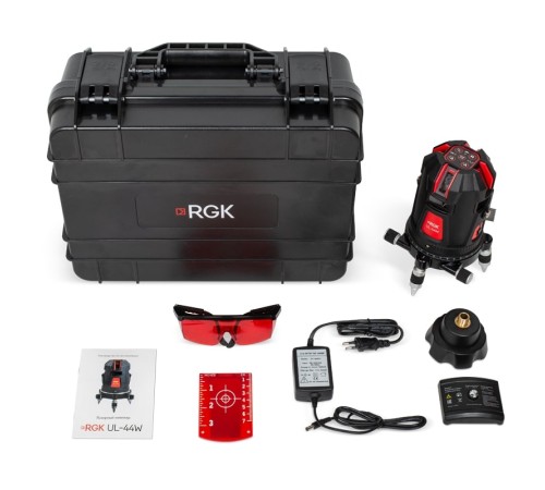 Комплект: лазерный уровень RGK UL-44W Black + штанга-упор Комплект: лазерный уровень RGK UL-44W Black + штанга-упор