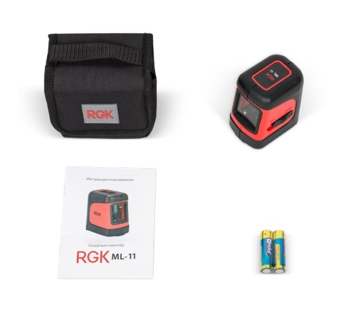 Комплект: лазерный уровень RGK ML-11 + штатив AMO A160 Комплект: лазерный уровень RGK ML-11 + штатив AMO A160