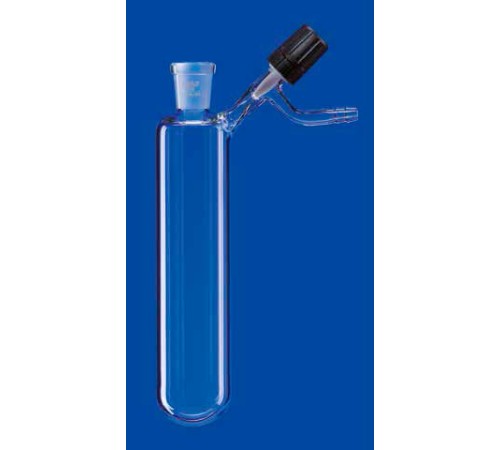 Пробирка круглодонная для азота Lenz 25 мл, муфта NS14/23, PTFE игольчатый кран, стекло Пробирка круглодонная для азота Lenz 25 мл, муфта NS14/23, PTFE игольчатый кран, стекло