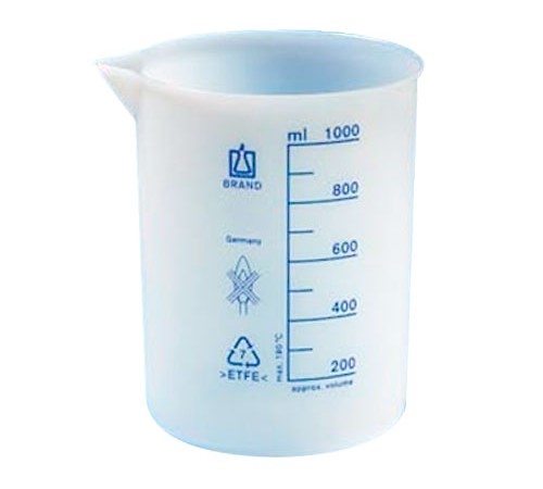 BRAND 90238 Стакан, низкий, ETFE, 100 мл, градуировка 20 мл, носиком BRAND 90238 Стакан, низкий, ETFE, 100 мл, градуировка 20 мл, носиком