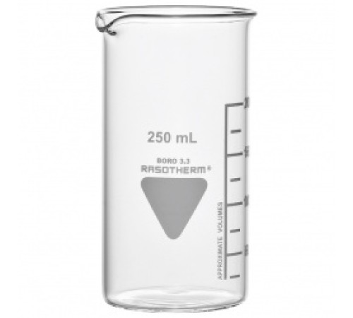 Стакан RASOTHERM 250 мл, высокий, с градуировкой, с носиком, стекло (Артикул 93306005) Стакан RASOTHERM 250 мл, высокий, с градуировкой, с носиком, стекло (Артикул 93306005)